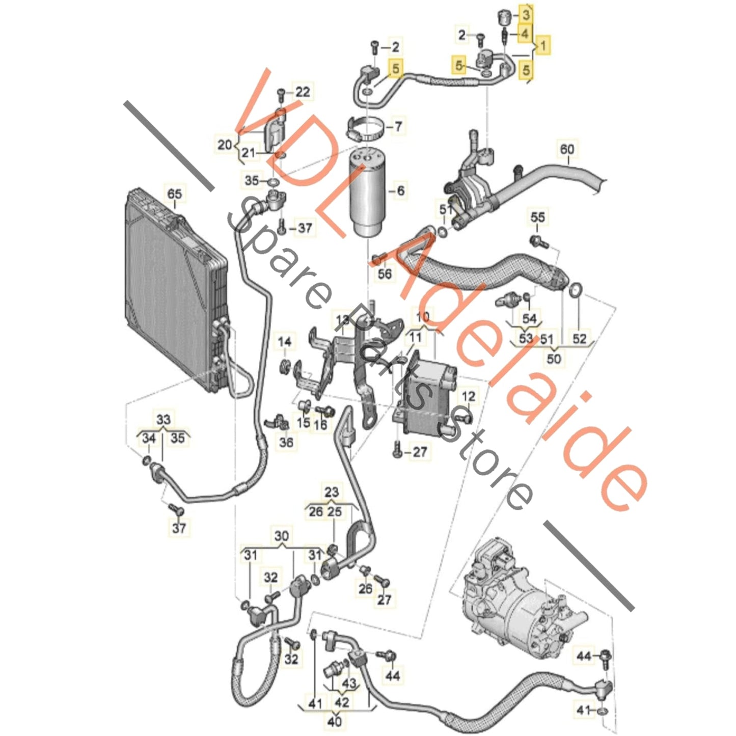 9J1820033A    Audi e-Tron Porsche Taycan AC Air Conditioning Refrigerant Hose Pipe 9J1820033A