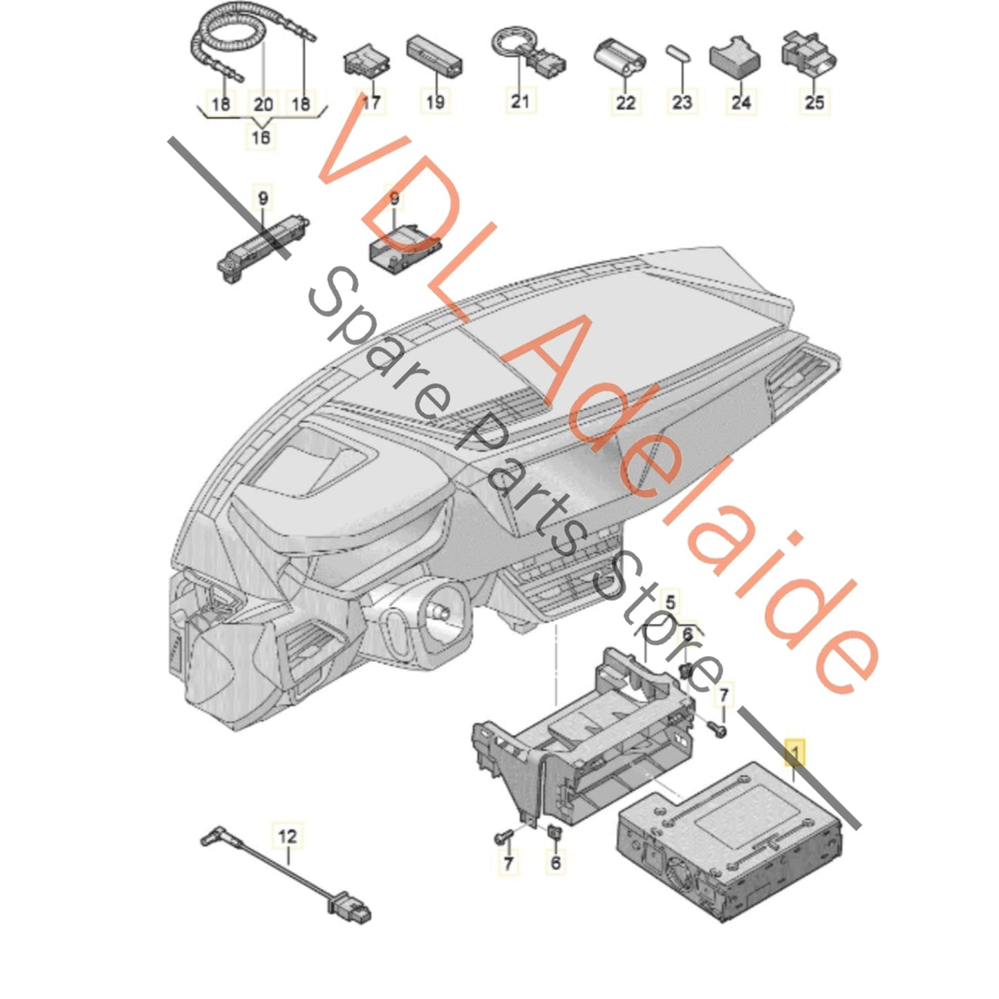 4J3035089B    Audi e-Tron Main Central Computer for Infotainment MIB3 Top Premium 4J3035089B