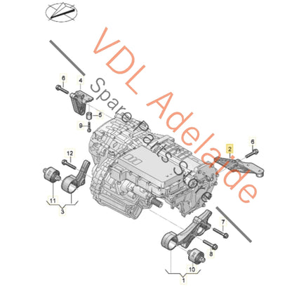 9J1199186    Audi e-Tron GT Engine Transmission Mount Bracket Bushing 9J1199186