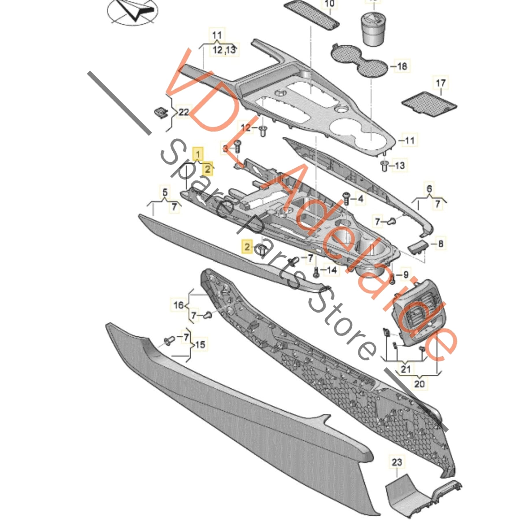 4J3863244A    Audi e-Tron GT Interior Centre Console Bracket Base 4J3863244A