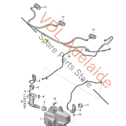 4J3955667    Audi e-Tron Windscreen Washer Hose Pipe Tube 4J3955667