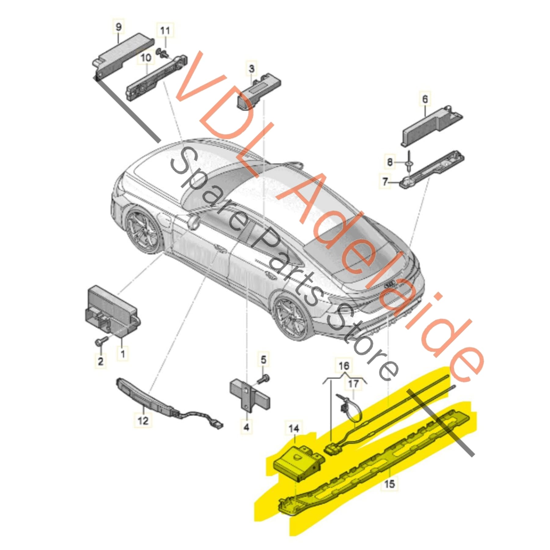 3G0962243C    Audi e-Tron GT Automatic Opening Rear Boot Lid Sensor & Control Module 3G0962243C