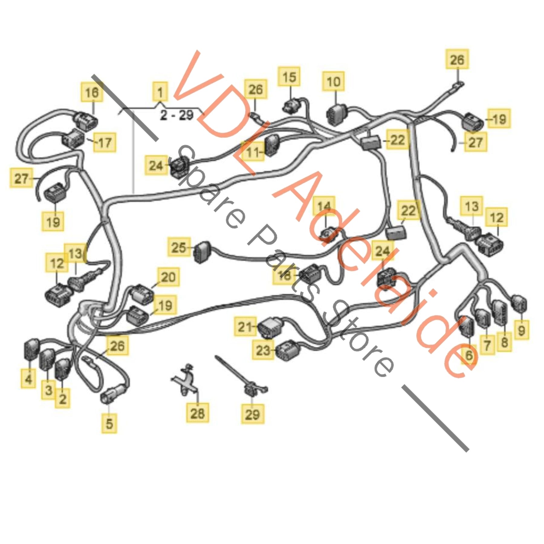 9J1971772BT    Audi e-Tron GT Wiring Harness for Transmission Gearbox 9J1971772BT