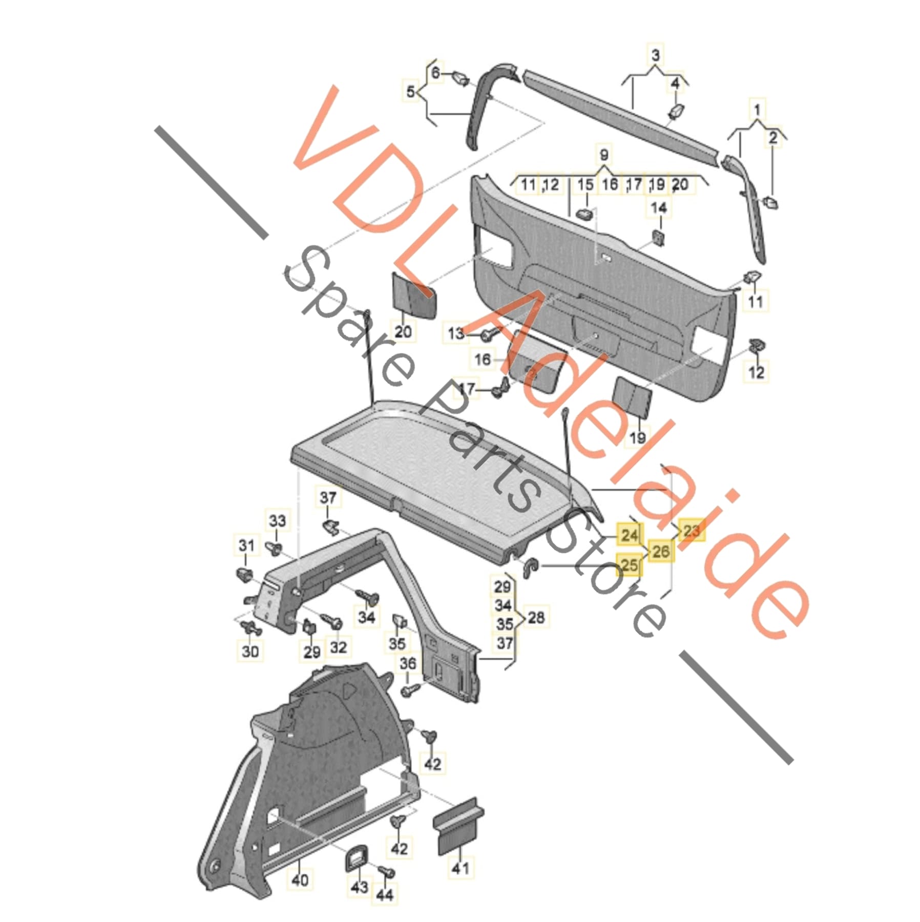 5G6867769G    VW Golf MK7 Parcel Tray Hatch Cargo Cover for Trunk Boot Luggage Compartment 5G6867769G