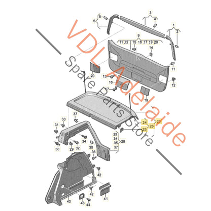 5G6867769G    VW Golf MK7 Parcel Tray Hatch Cargo Cover for Trunk Boot Luggage Compartment 5G6867769G