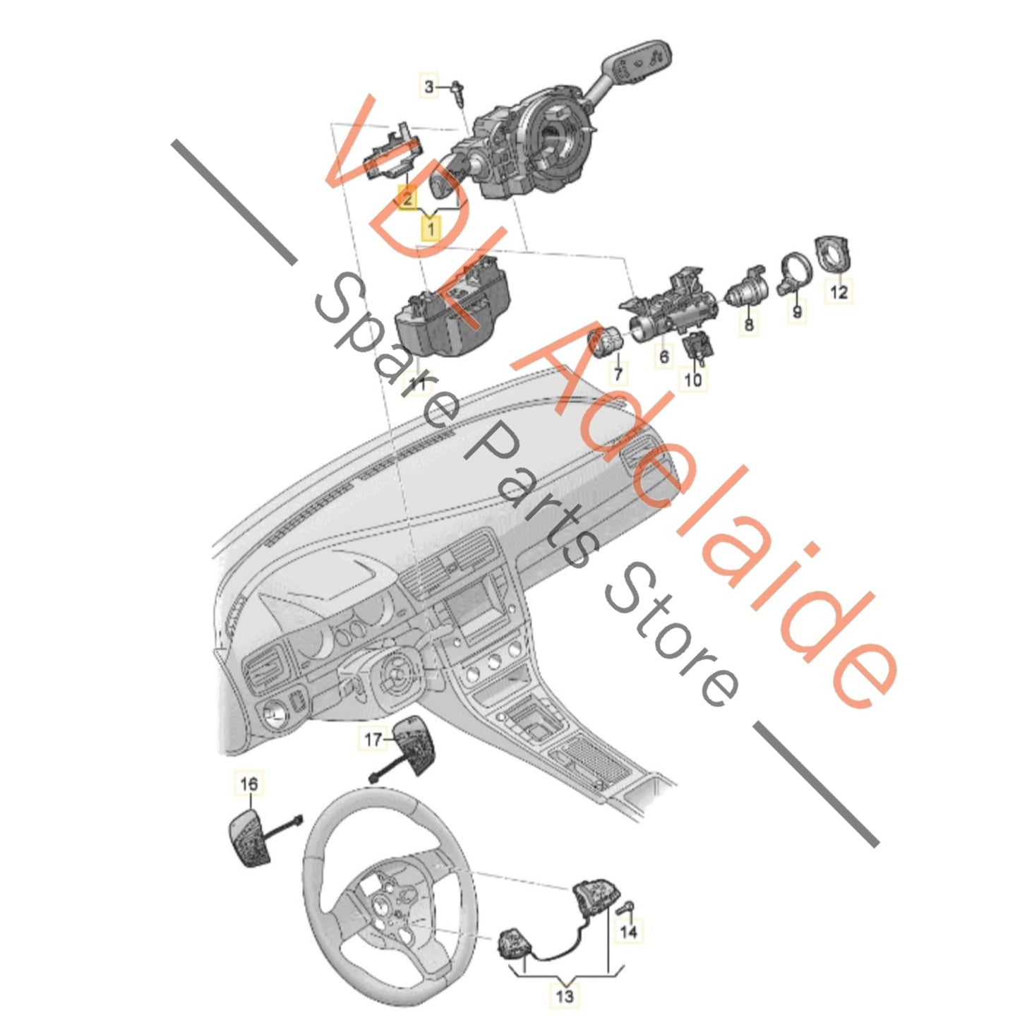 5Q1953507M 5Q1953549 5Q1953507FLIGI  VW Golf MK7 7.5 Steering Column Combination Switch for Wipers Indicators 5Q1953507M 5Q1953507FL