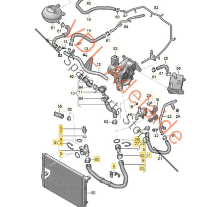 5Q0122051EG    VW Golf R Left Side Coolant Radiator Hose Pipe 5Q0122051EG