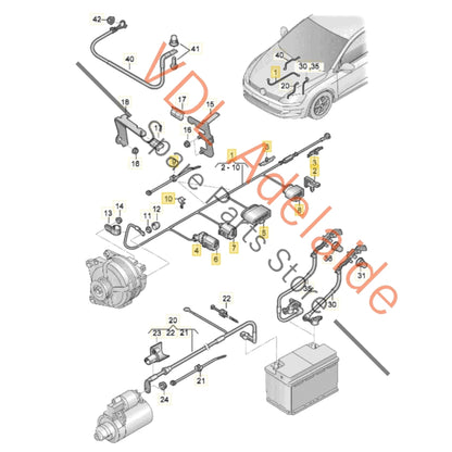 5Q0971230HH    VW Golf MK7 Alternator Wiring Harness 5Q0971230HH 5Q0971230HJ