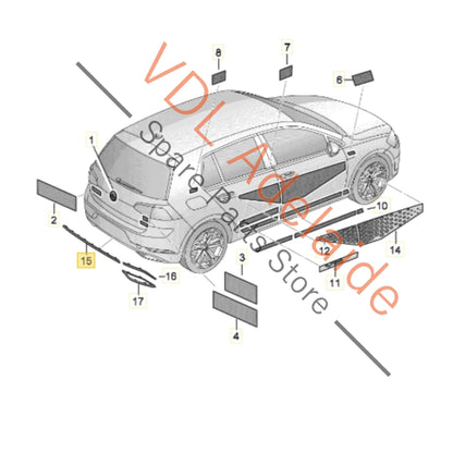 5G6853333A    VW Golf R MK7.5 Rear Bumper Honeycomb Trim 5G6853333A