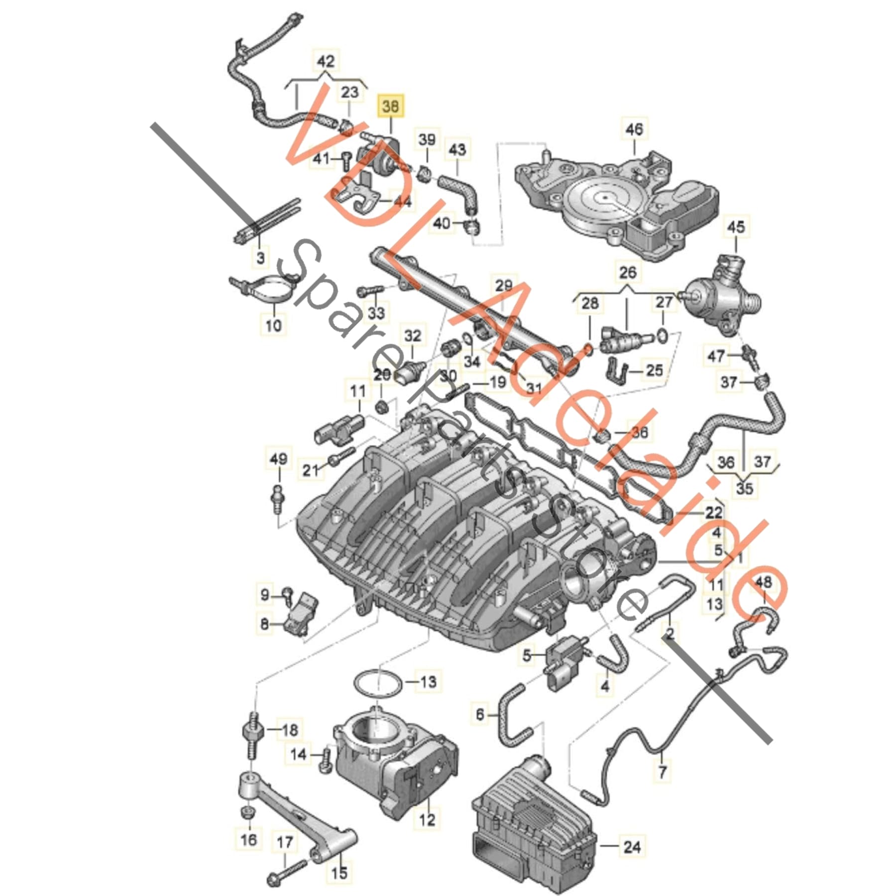 5Q0133366    Audi VW Fuel Canister Purge Valve 5Q0133366