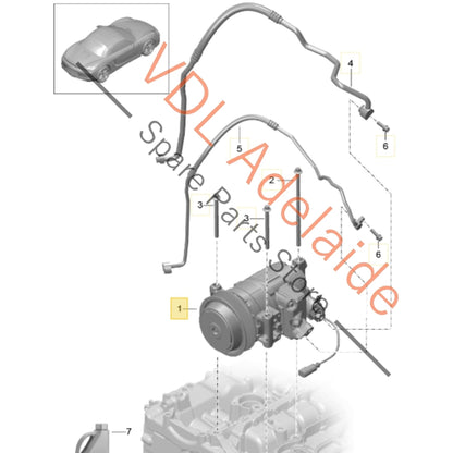 9A112601102 9A112601105  Porsche Cayman Boxster AC Air Conditioning Compressor 9A112601105