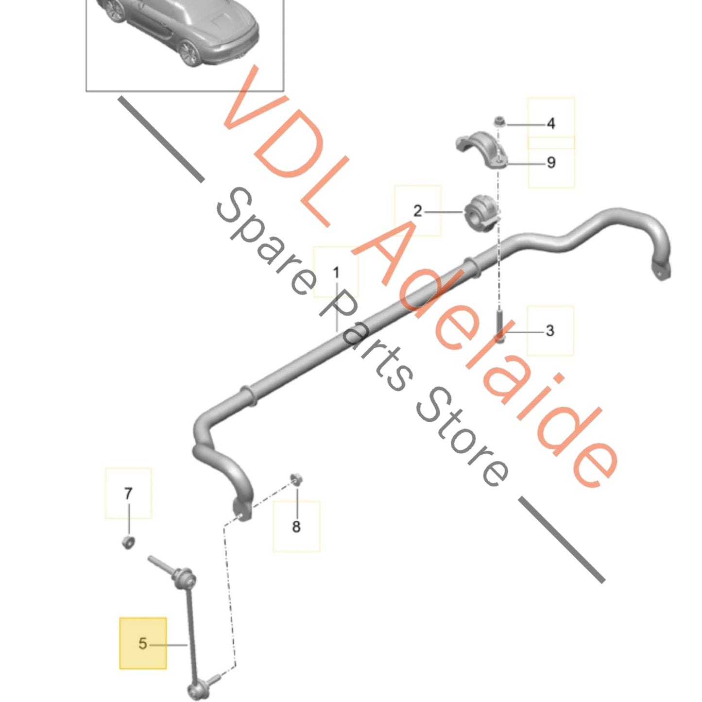 99134307002   Porsche 911 Boxster Cayman Front Right Anti Roll Swaybar Linkage Link 99134307002 99107002