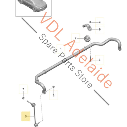 99134307002   Porsche 911 Boxster Cayman Front Right Anti Roll Swaybar Linkage Link 99134307002 99107002