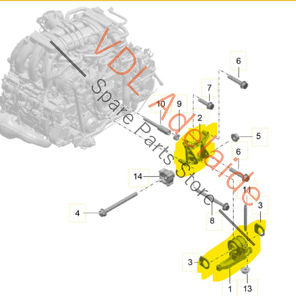 9A137501104 9A137504602  Porsche Cayman Boxster Engine Support Bracket Mount Mounting 9A137501104 9A137504602