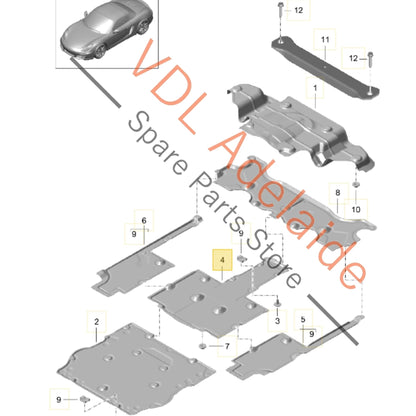 99150460300   Porsche Cayman Boxster 911 Underbody Protection Splash Panel Centre Middle 99150460300