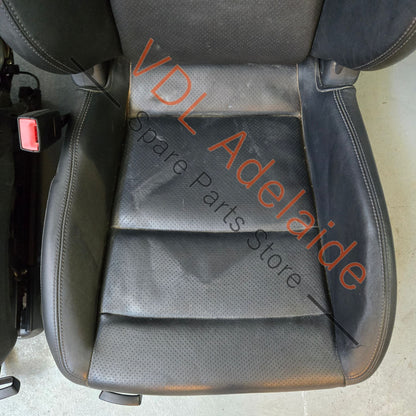     Porsche Boxster 981 Cayman Black Leather Seat Set Pair