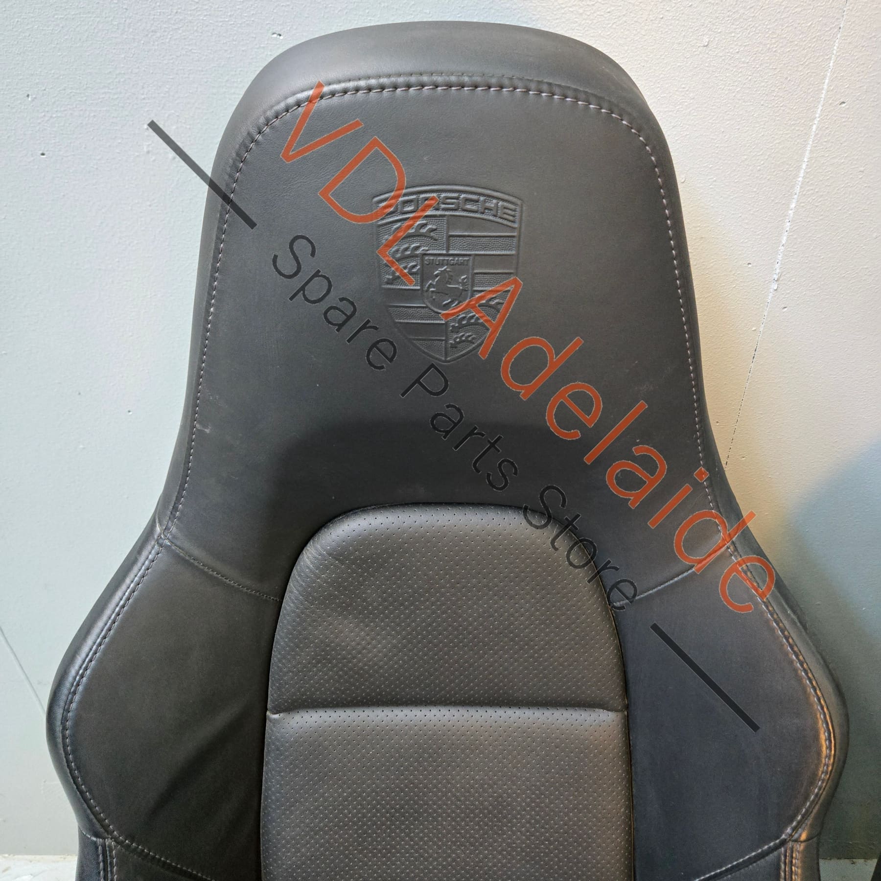     Porsche Boxster 981 Cayman Black Leather Seat Set Pair