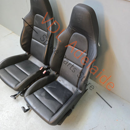     Porsche Boxster 981 Cayman Black Leather Seat Set Pair