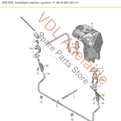 4E0955965AA    Audi A8 S8 D3 Headlight Washer Nozzle Jet Lift Cylinder 4E0955965AA