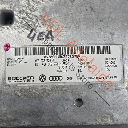 4E0910731M 4E0035729A   Audi A8 D3 MMI Audio Interface Module 4E0910731M 4E0035729A