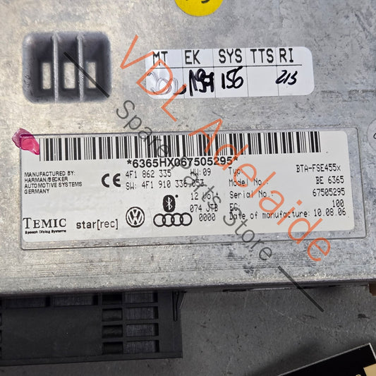 4F1910336 4F1910336D   Audi Bluetooth Telephone Interface Box Control Module 4F1910336D