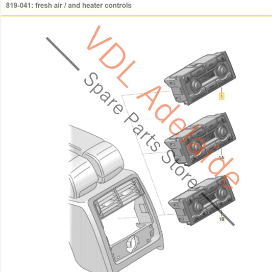 4E0919158C5PR    Audi A8 D3 4E Rear Air Conditioning Climate Heater Switch 4E0919158C 5PR