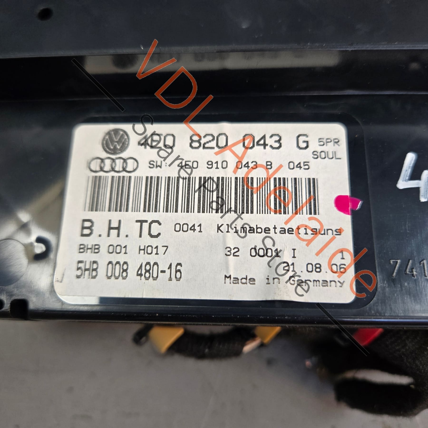 4E0820043G5PR 4E0820043G5PR   Audi A8 S8 Air Conditioning Climate Control Switch 4E0820043G 5PR
