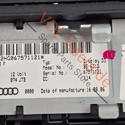 4E0919603F    Audi A8 S8 MMI Screen Display 4E0919603F