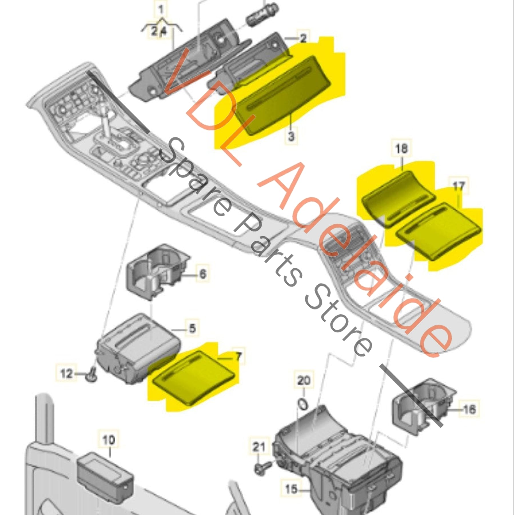 4E0863916G3J3 4E2857115C3J3 4E0857967C3J3 4E0857968C3J3 Audi A8 Interior Wood Grain Doors & Dashboard Grey Birch for RHD models