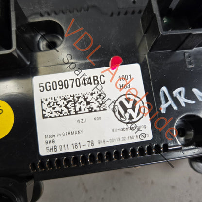 5G0907044BC    Volkswagen VW Golf MK7 Climate Aircon AC Seat Heater Switch 5G0907044BC