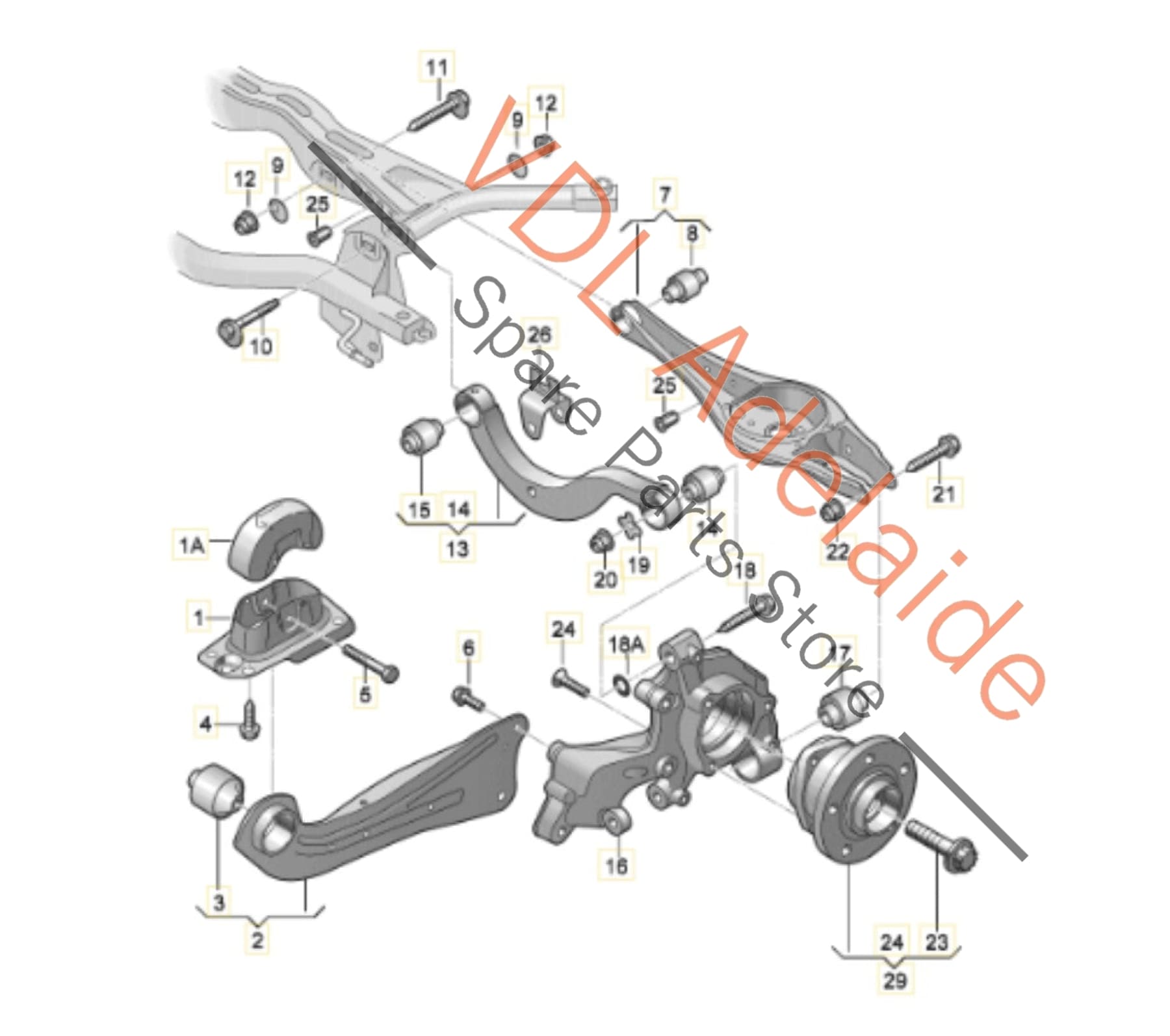 5Q0505223D 5Q0505311D 5Q0505323D 5Q0501529C VW Golf R Rear Suspension Control Arms Wishbone Left & Right