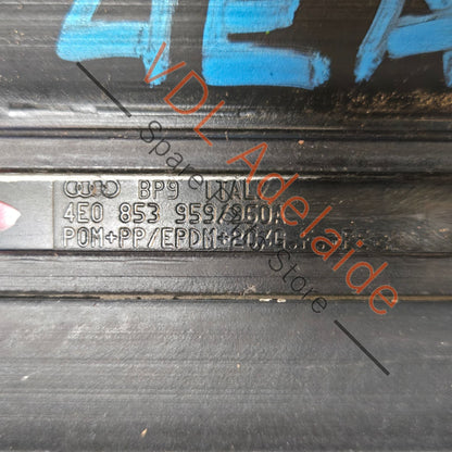 4E0853959C    Audi A8 S8 Front Left Lower Exterior Door Trim Moulding Plastic 4E0853959C