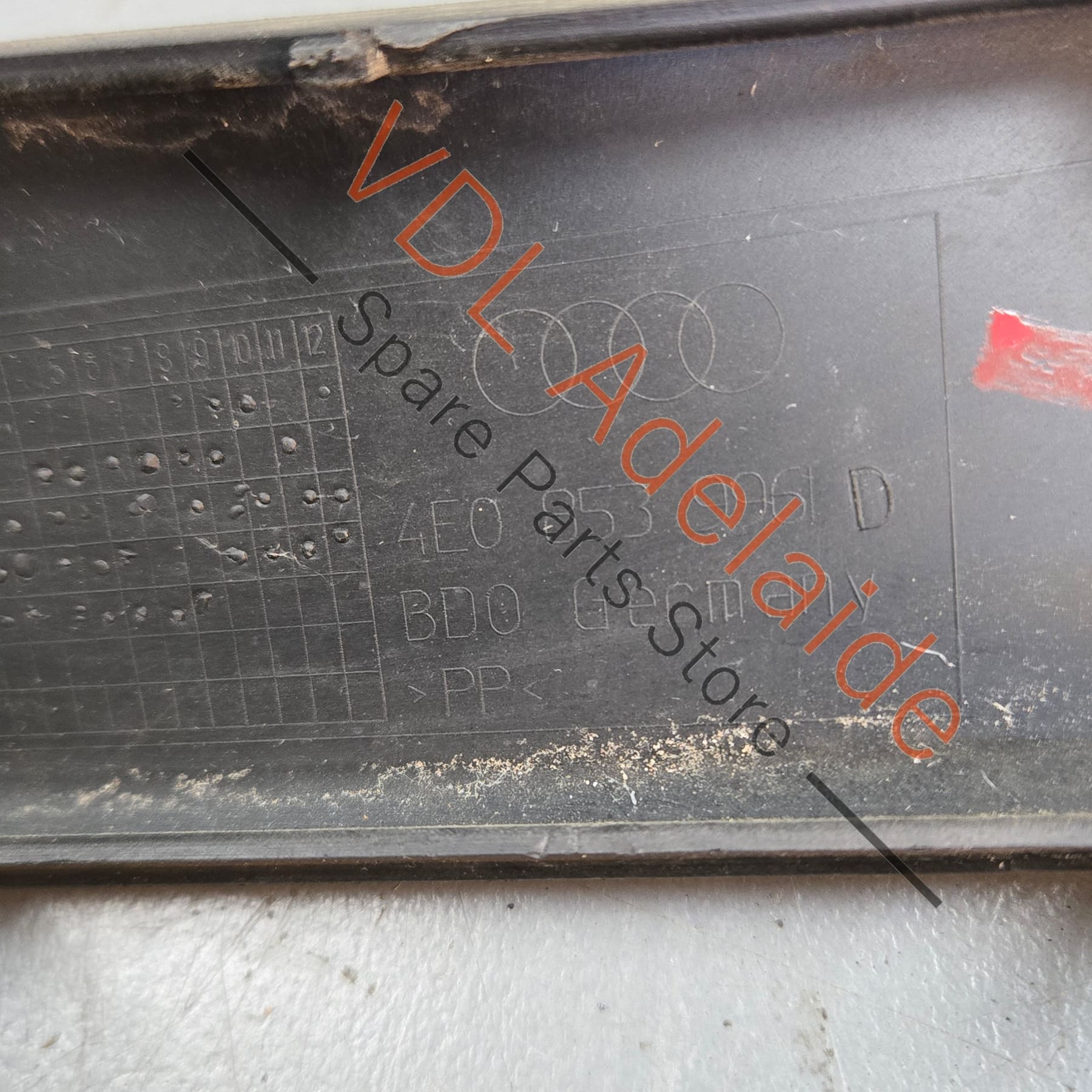 4E0853995F    Set of 4 Audi S8 Door Name Scuff Plates 4E0853985 4E0853995F