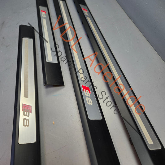 4E0853995F    Set of 4 Audi S8 Door Name Scuff Plates 4E0853985 4E0853995F