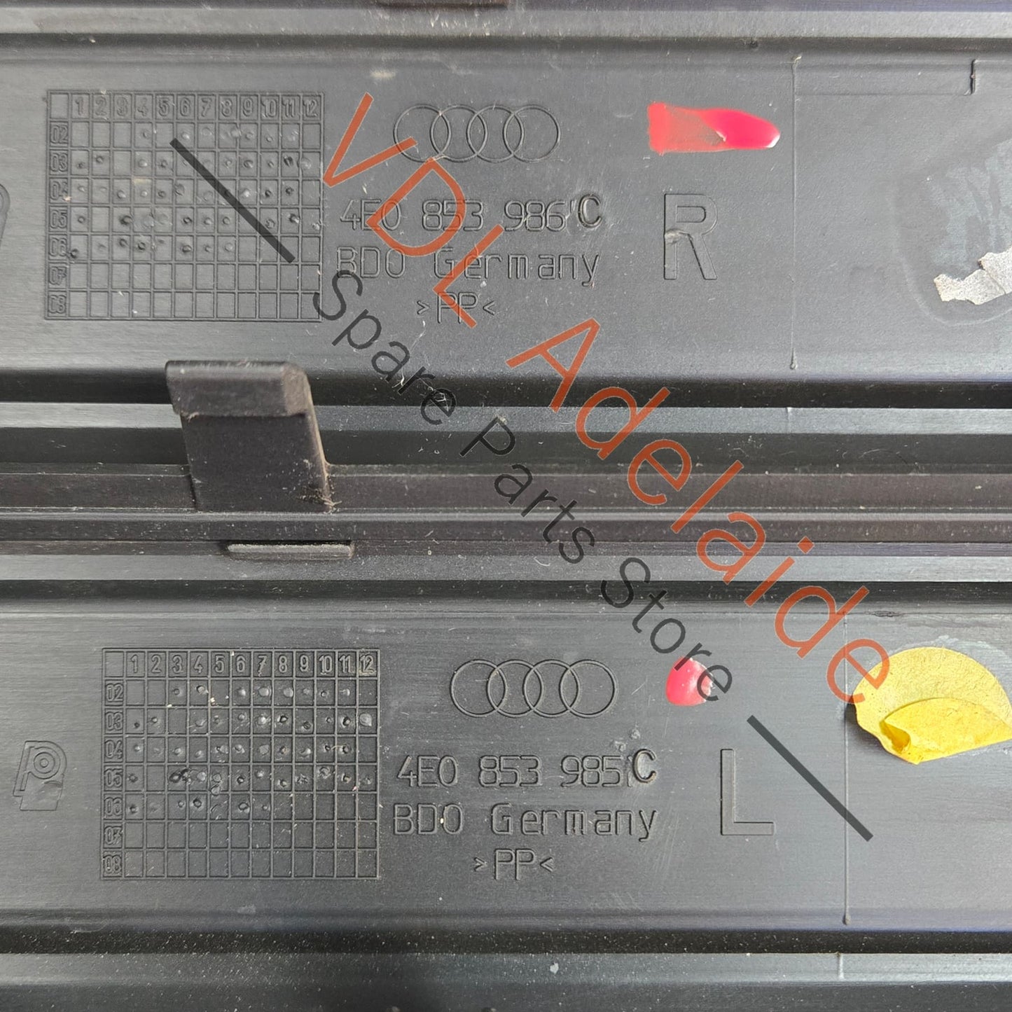 4E0853995F    Set of 4 Audi S8 Door Name Scuff Plates 4E0853985 4E0853995F