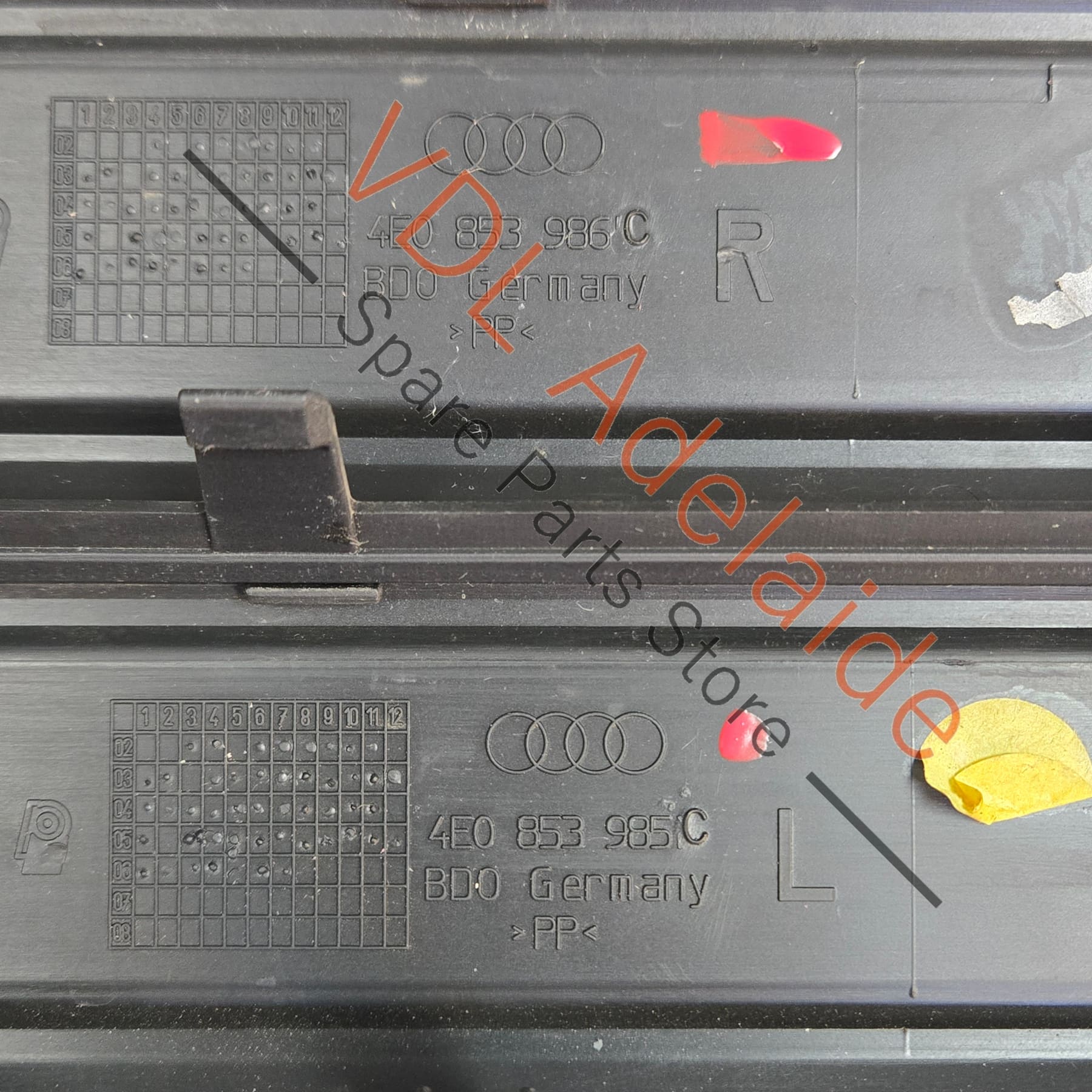 4E0853995F    Set of 4 Audi S8 Door Name Scuff Plates 4E0853985 4E0853995F