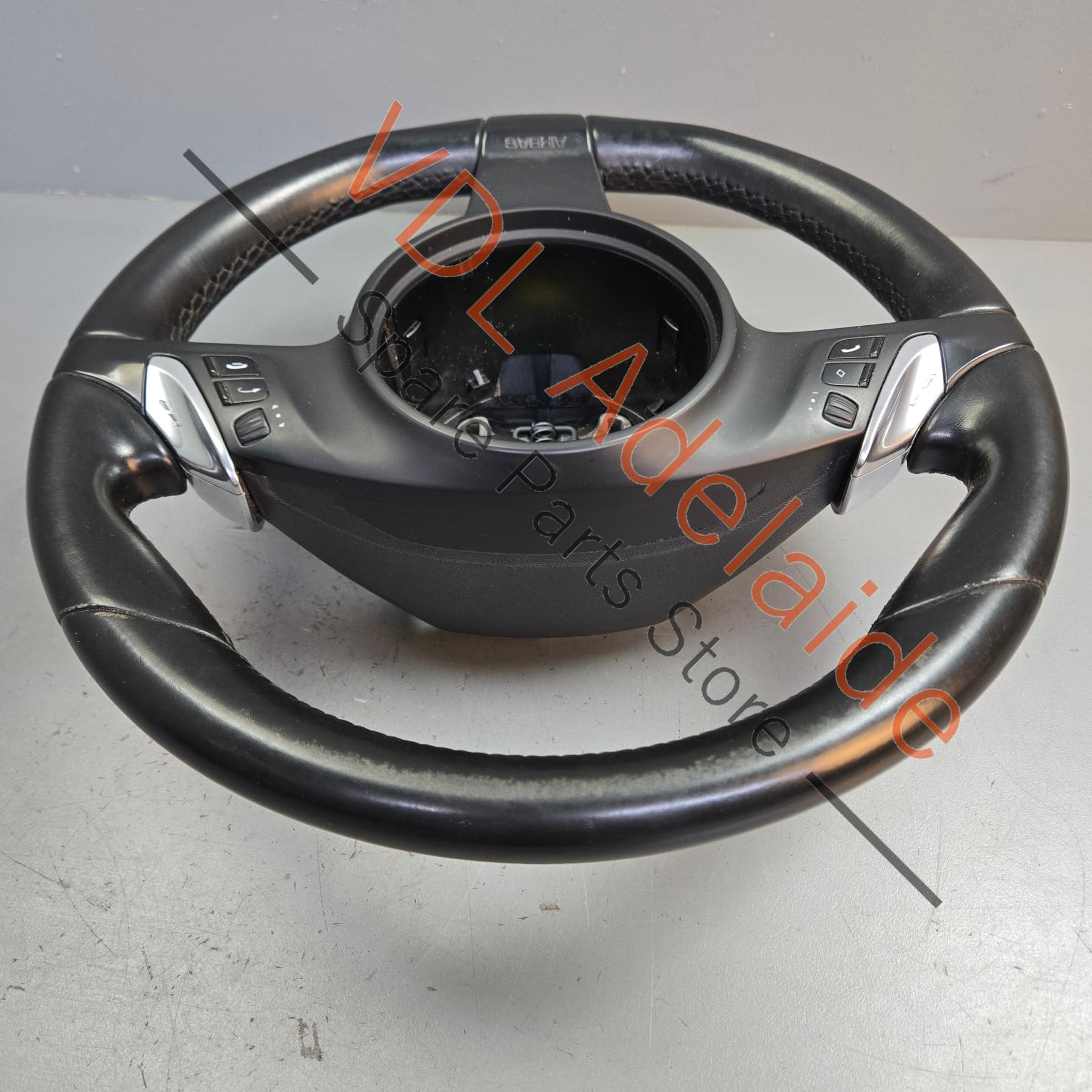 7PP959537AK    Porsche Cayenne 958 Panamera 911 Multifunction Steering Wheel Black Leather
