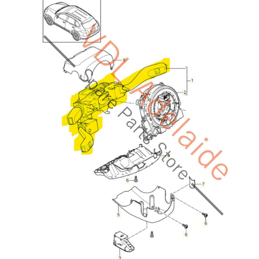 7P5953507S    Porsche Cayenne 958 Indicator Stalk Cruise Wiper Switch 95861307103 7P5953507S