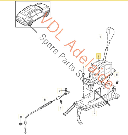 95842609310 95842609300   Porsche Cayenne 958 Gear Shifter Selector Mechanism 95842609300 95842609310 7P5713025N