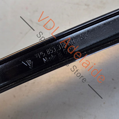 7P5853318    Porsche Cayenne Front Right Door B Pillar Exterior Moulding Trim 7P5853318 95855931801 GW1 Gloss Black