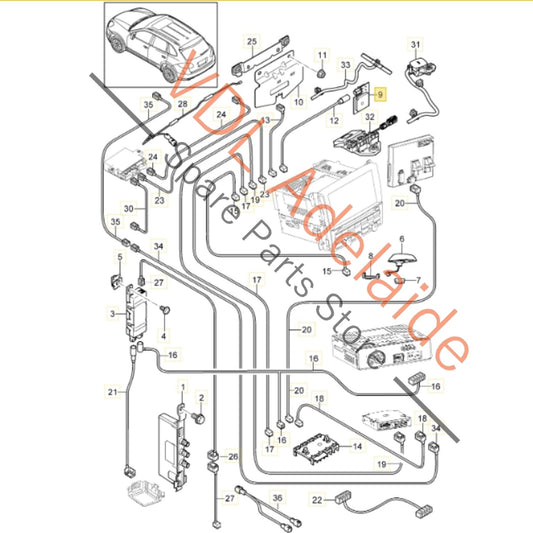 9A703550401 7PP035504   Porsche Cayenne GPS Antenna Aerial for PCM 7PP035504 9A703550401
