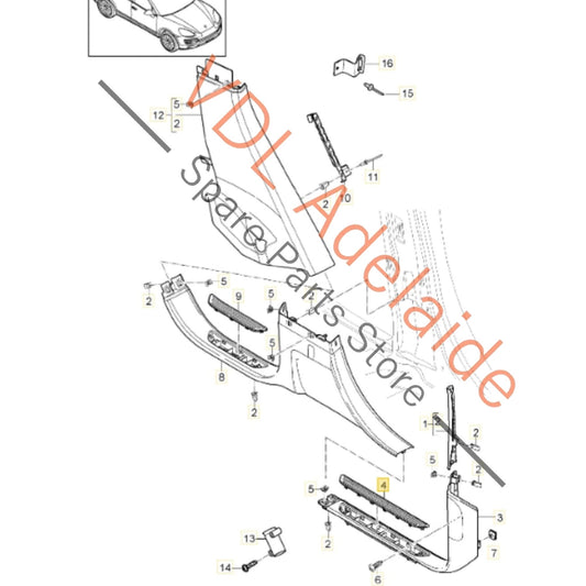 95855546701 6M7    Porsche Cayenne S 958 92A Sill Trim Scuff Front Door 95855546701 6M7
