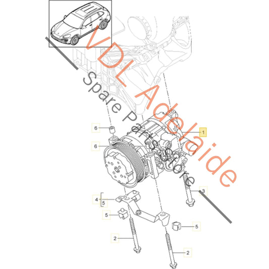 95812601102 7P0820803G   Genuine AC Conpressor Porsche Cayenne & Panamera 3.0 HYBRID 95812601102