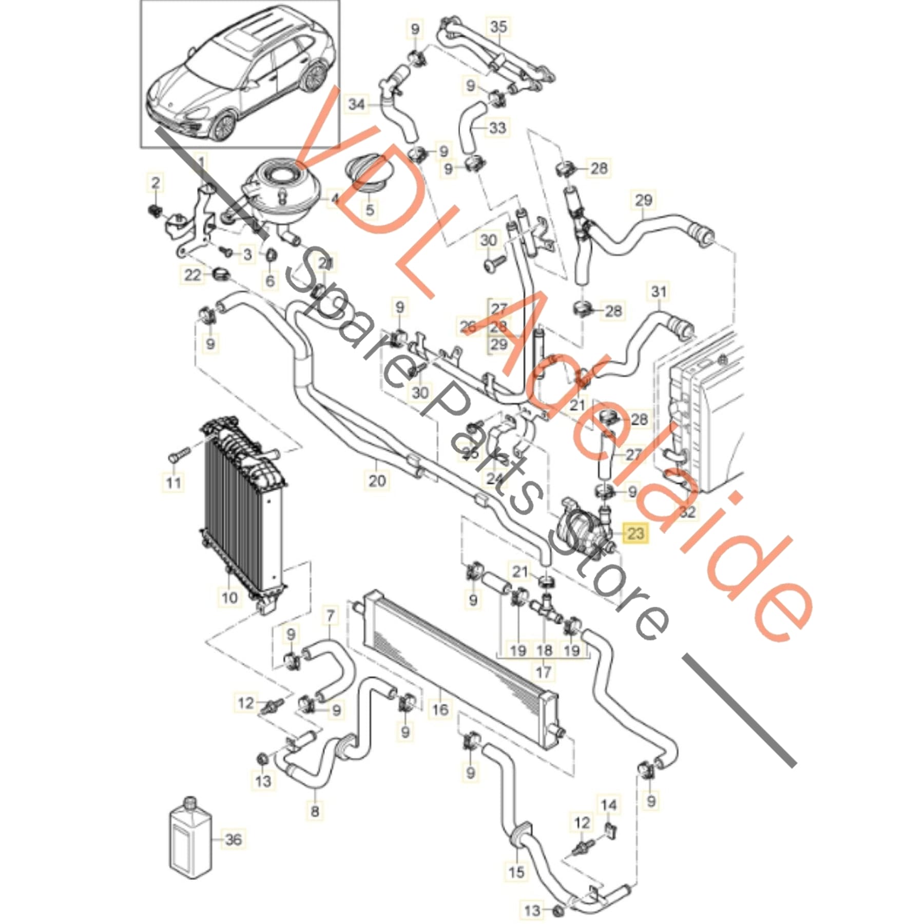 95860656700 8K0965567B   Porsche Cayenne 958 Coolant Pump 95860656700 8K0965567B