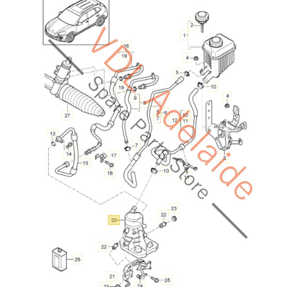 7P0423155C 958 314 155 03   Porsche Cayenne 958 Hybrid Power Steering Pump 95831415503