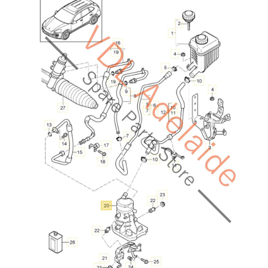 7P0423155C 958 314 155 03   Porsche Cayenne 958 Hybrid Power Steering Pump 95831415503