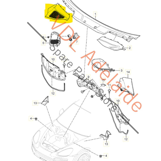 7P5819175C    Porsche Cayenne 958 92A Engine Bay Cover Trim Left Side Top 7P5819175C 95855658302 9B9