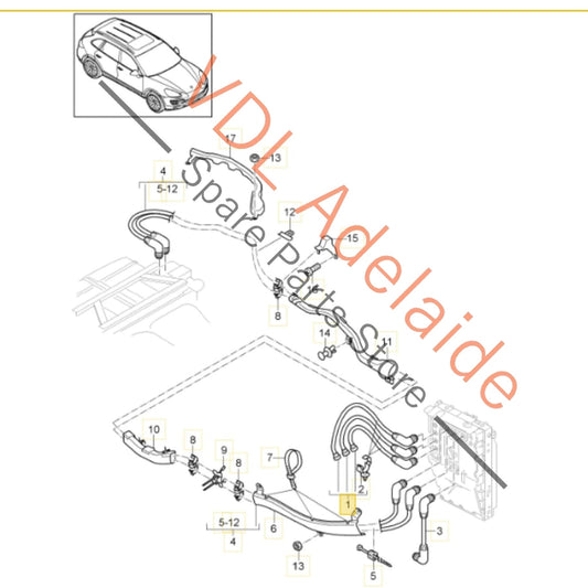 7P0971013B 958 612 008 01   Porsche Cayenne Panamera Hybrid Drive Connection Cables Wire Set 95861201300 7P0971013B 95861200801