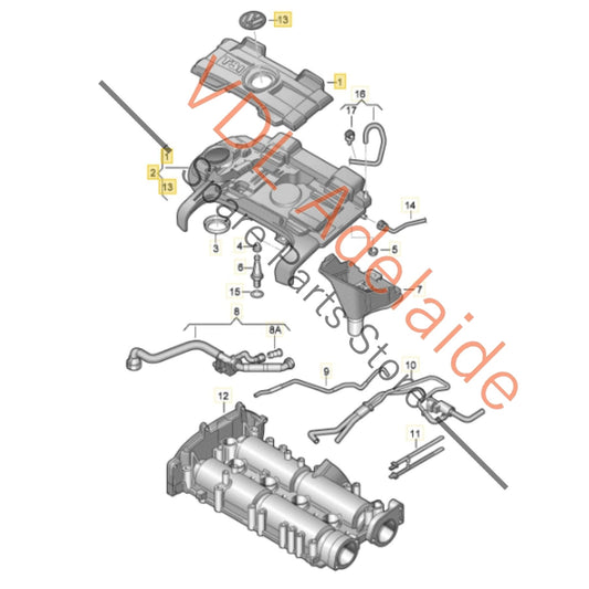 03C103925BR    VW 1.4 TSI Twincharged Engine Cover Trim Turbo Supercharged 03C103925BR