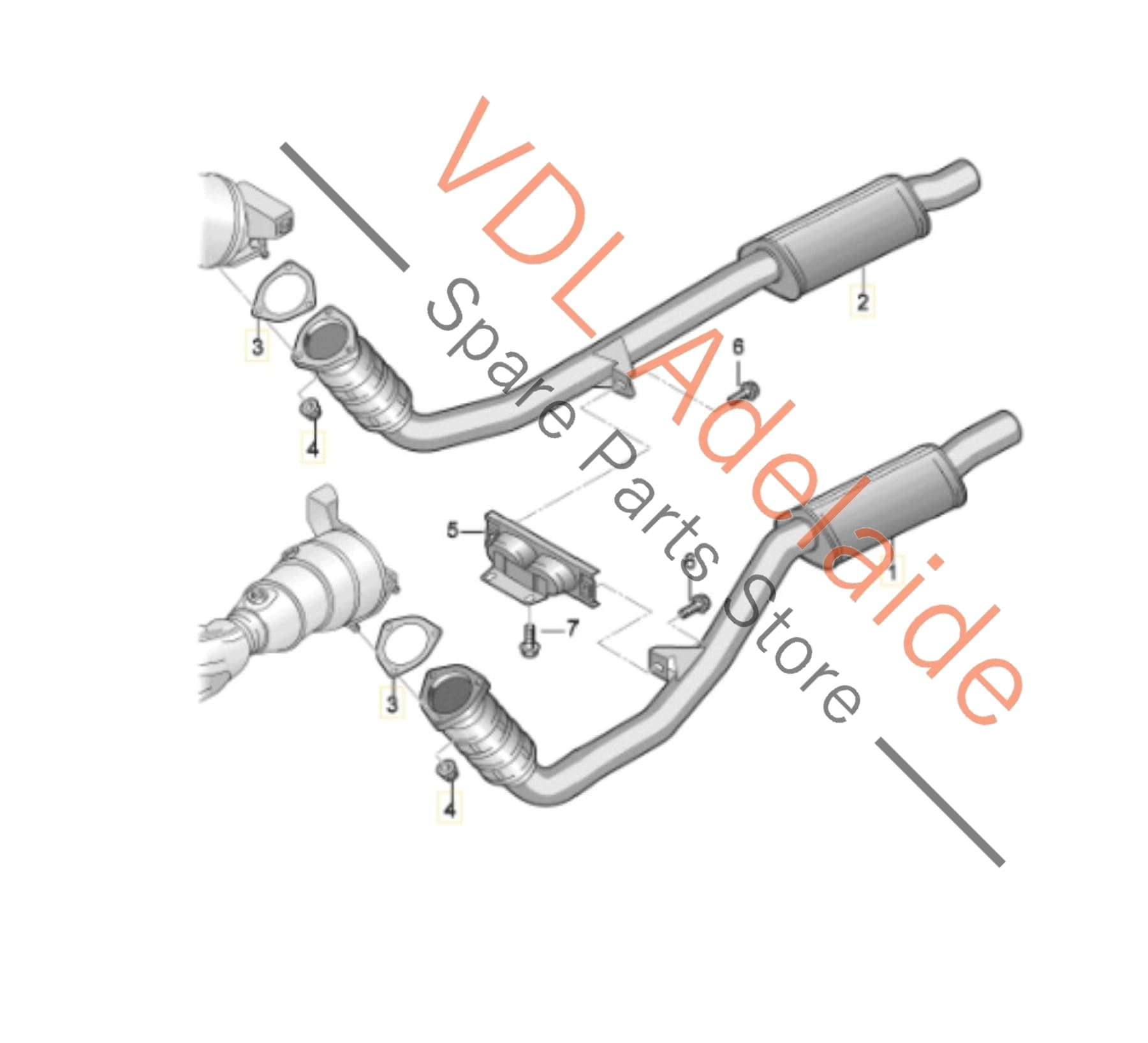 8T0253609CR 8T0253409K 8T0253095  Audi RS5 Exhaust System with Mufflers and Silencer